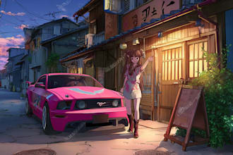 do anime style background art illustration for vtuber stream