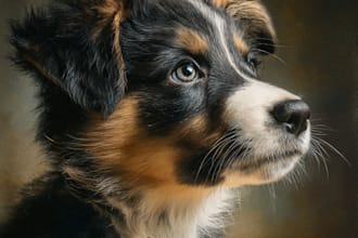 drawing custom pet portraits, cats, dogs, and other animals