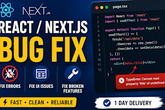 fix react nextjs bugs and frontend errors