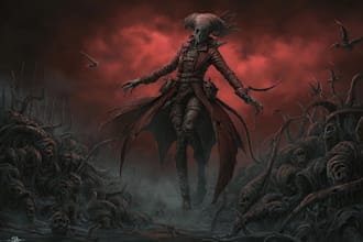 design creepy scary terrifying horror illustration ar