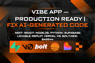 build or fix bugs of vibe coded app in replit, lovable, base44, volt, v0, base44