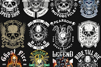 make vintage and  retro motocross graphics for t shirt