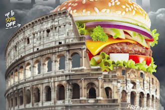 design modern food flyer burger poster and other poster