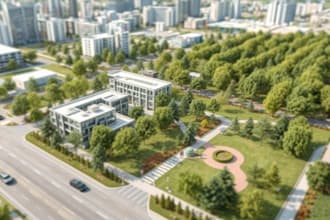 do urban planning, real estate planning, site plan and landscape render