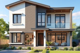 do 3d house exterior, interior design commercial architectural rendering