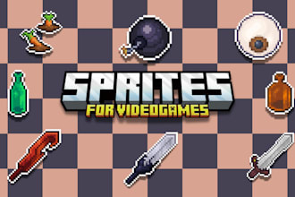 design pixel art sprites, tilesets and custom game assets