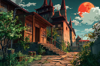 do 2d anime character, bg, visual novel bg, 2d background