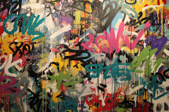 create graffiti pop art canvas designs and murals