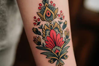 create a neo traditional tattoo design