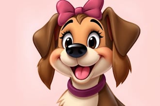 draw a cute disney style pet portrait