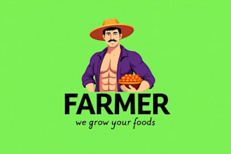 design an awesome farmer mascot logo with express delivery