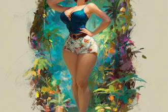 draw pinup girl illustration vintage glamour art