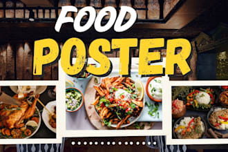 design professional food poster, menu, flyer, brochure,