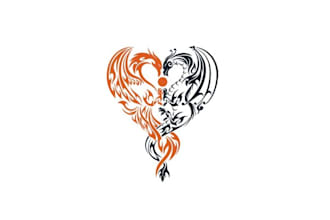 design surprising beautiful dragon and phoenix logo
