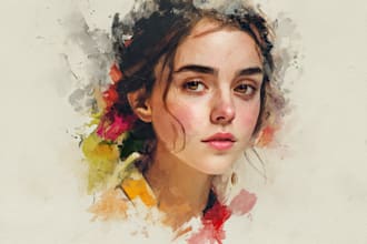 draw artistic digital watercolor portraits