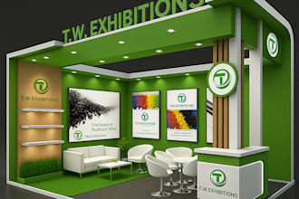 design your 3d exhibition booth, kiosk, stand, or stal