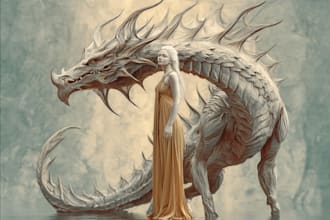 illustrate fantasy art creatures and characters for you