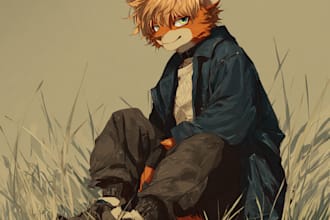 draw in my style furry, anthro, anime or your character