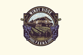 design awesome wine label logo