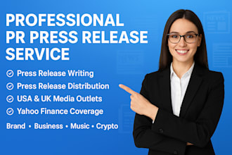 craft and publish professional PR press release for fast USA and UK exposure
