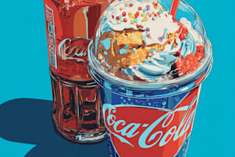 make a food pop art illustration