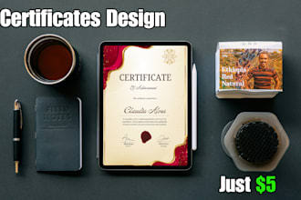 design diploma, professional or award certificate