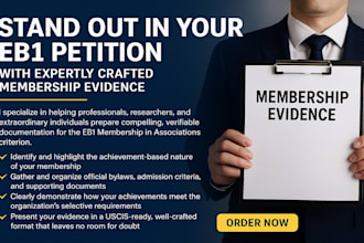 provide eb1 niw membership ieee acm bcs in any organizations for eb2 success