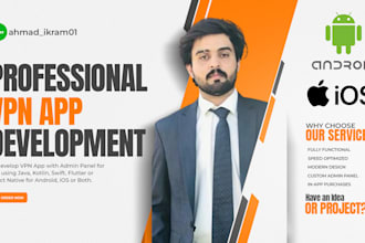 develop a secure VPN app for android and ios devices