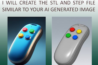 create stl and step files similar to ai generated image