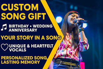 sing a custom birthday song, wedding, or anniversary song gift