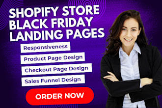 design shopify product landing page for black friday sales mobile error fix