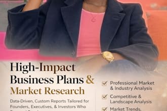 write a data driven business plan and market research