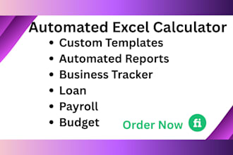 create custom excel calculators templates and automated trackers