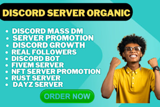 grow, promote and boost your discord server organic promotion to get real member