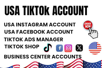 create USA instagram account, tiktok account and facebook account