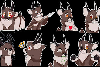 draw furry telegram stickers, discord stickers furry animated telegram sticker