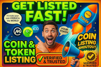 fast listing, coin listing, token listing, coinmarketcap, coingecko, ico listing