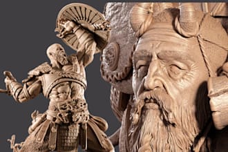sculpt 3d model for 3d tabletop miniature action figure character printing stl