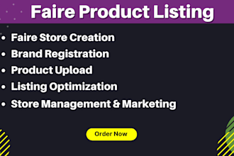 list products on faire marketplace and do SEO marketing