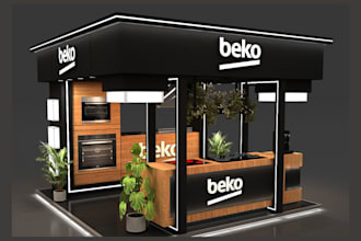 do 3d kiosk design, trade booth, exhibition store, trade booth