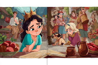 do comic style children book illustration and