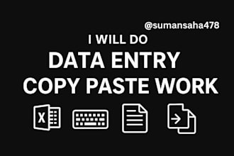 data entry and copy paste work