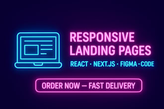 build a responsive landing page or single page app react next figma to code