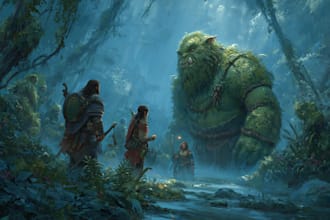 draw fantasy worlds illustration, environment concept art