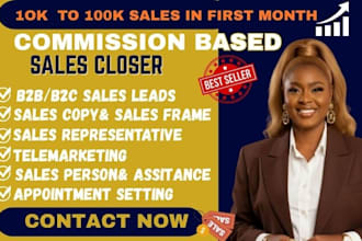 commission based sales closer sales representative online sales and salesperson