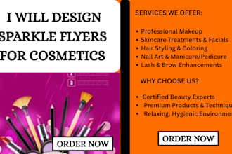create elegant flyers and brochures for beauty skincare and cosmetics for you
