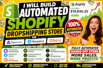 build automated shopify dropshipping store via appscenic droppery dser design