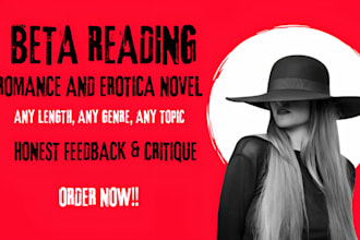 beta read your romance or erotica novel