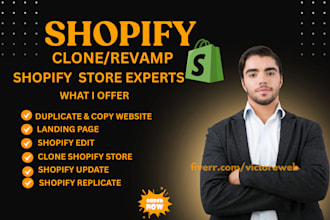 shopify clone revamp duplicate copy replicate update edit shopify landing page