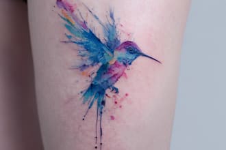 unique  watercolor tattoo design